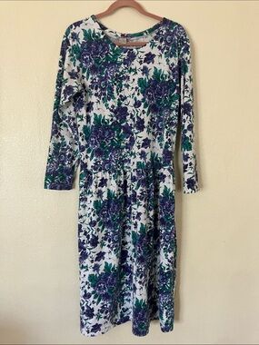 VTG 90s Floral Drop Waist Dress, L